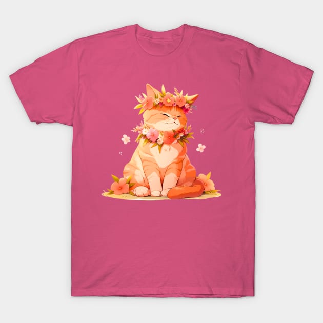 King of flowers Meow T-Shirt by Thoru.Art